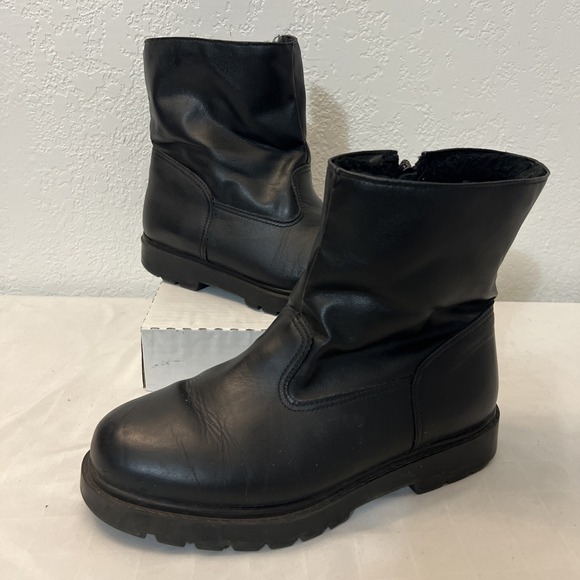 Mens Toe Warmers black winter boot TRACK side zip CANADA Lined 8\